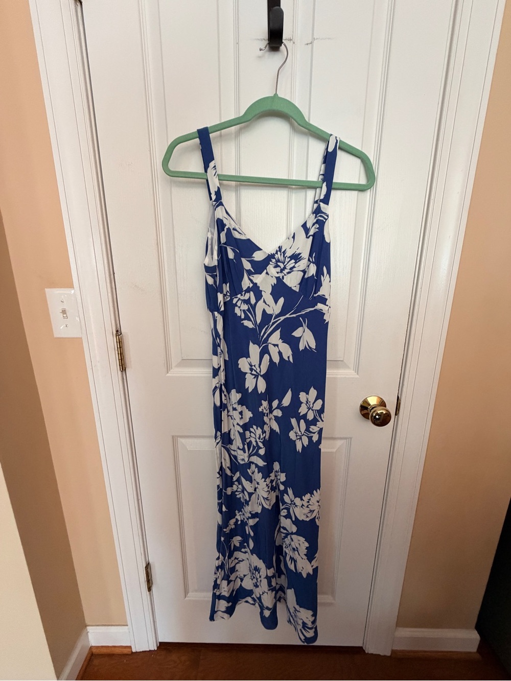 Madewell Blue and White Floral Maxi Slip Dress Size 8